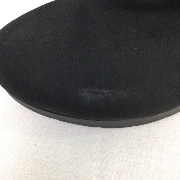 DKNY Faux Fur Trim Textile Upper Almond Toe Side Zip Black Wedge Ankle Bootie 11 - Picture 13 of 13